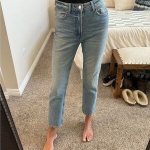 Zara straight leg medium wash Jeans